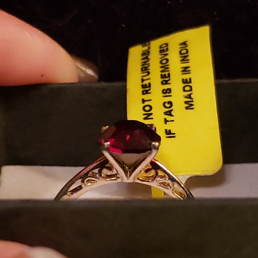 Ruby Sterling Silver Ring Size 6